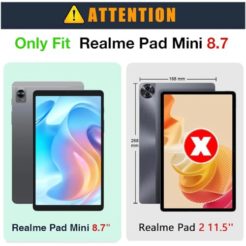 Image of Flip Cover for Realme Pad Mini (8.7 inch) | 360 Rotating Back Cover | Leather Finish | Pencil Holder not Included | Multi-Angle Stand Cover for Realme Pad Mini (8.7 inch) - Blue