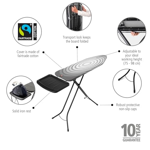 Brabantia - Bügelbrett B - für Dampferzeuger - Extra großer Metallständer - Höhenverstellbar -...