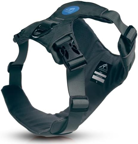 TOUGHDOG Explorer Dog Harness, No Pull Adjustable Comfortable Padded Durable Dog Harness, 2 Lead Attachment Points, Reflective, No Choke, Easy On/Off, Training & Walking, Large Dog, Desert Orange