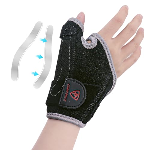 COMFORCE tutore ergonomico per il pollice, stecca morbida e traspirante per il pollice, tutore per il pollice indossabile tutto il giorno per tendinite, pollice a scatto, per uomini e donne (Destra)