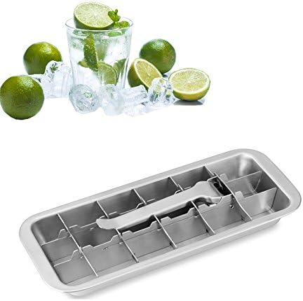 Lever-style Ice Cube Tray, 2 In 1 Stainless Steel Ice Making Mold And Ice Cracker