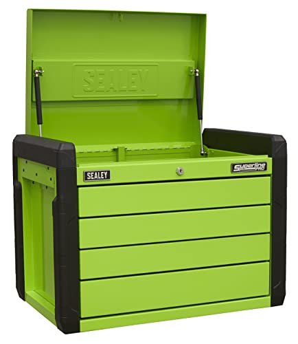 Image of Sealey Push-to-Open Topchest 4 Drawer with Ball-Bearing Slides - Green - APPD4G
