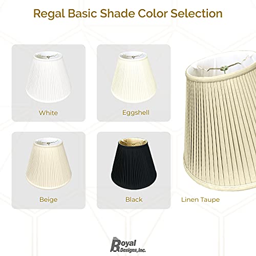 Royal Designs, Inc. Deep Empire Side Pleated Basic Lamp Shade, BS-729-20LNTP, 12 x 20 x 15, Linen with Taupe by Royal Designs, Inc. - Image 5