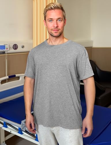 Post Shoulder Surgery Shirts Recovery Tear Away Short Sleeve Full Open Side Snap- Men's - Women's - Unisex Sizing3