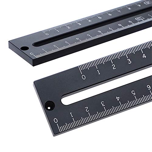 Règle de scribe de ligne métrique en alliage d'aluminium 180 / 280Mm Règle de mesure pour le travail du bois, marquage en T - 180Mm