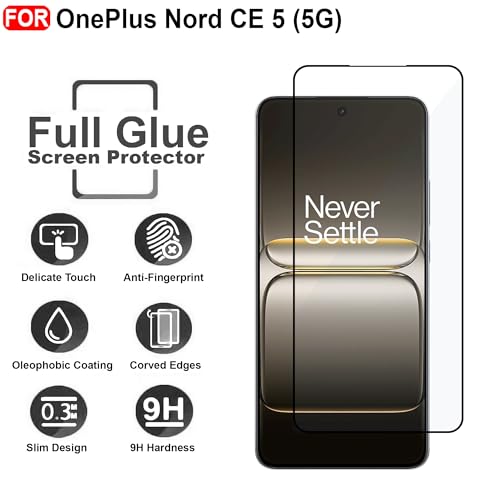 Image of CEDO Tempered Glass for OnePlus Nord CE 5 (5G) | Screen Protector Full HD Quality Tempered Glass Anti-Scratch Edge to Edge Coverage with Easy Installation Kit (Black)