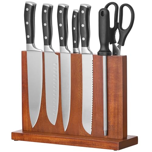 ENOKING Magnetic Knife Block, Acacia Wood