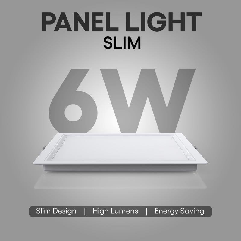 Image of Hi-Fi OLLO 6-watt Square LED Downlighter | LED Ceiling Light for Home and Hall | Cut Out: 68 mm, Color: Warm White Light, (3000K) Pack of 10-Polycarbonate