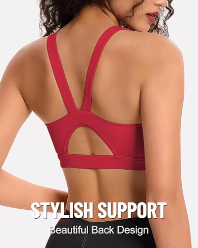 Image of Sports Bras for Women, High Impact Sports Bra - Racerback Running Bra Padded Yoga Bra, Workout Crop Tank Tops Longline