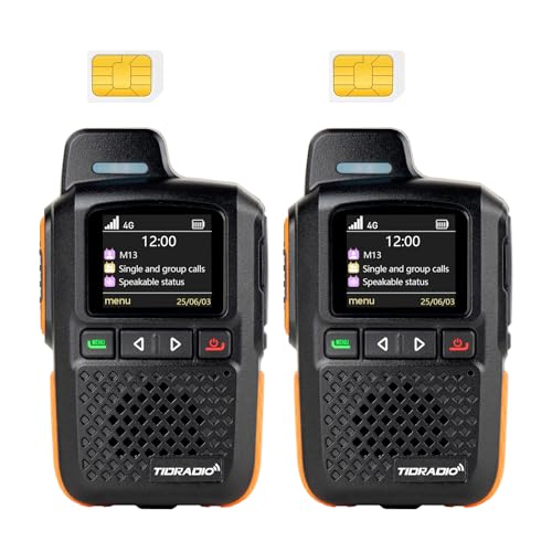 TIDRADIO TD-M13 Global Rapid Walkie Talkies Unlimited Range 4G LTE POC Radio with Sim Cards,Long...