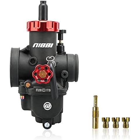 NIBBI Replacement High Performance PE28mm 250cc Carburetor with Carb Jets, Fit 200cc-250cc YAMAHA KAWASAKI SUZUKI Apollo SSR TTR KYMCO SYM TAOTAO ATV Dirt Bike Pit Bike GY6 Motorcycle Scooter Moped. Cover