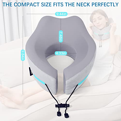 Keepmov Memory Foam Airplane Pillow With 360-Degree Head Support For For Airplane Sleeping| Portable Adjustable Travel Neck Pillow For Car & Train Bus #TOP5