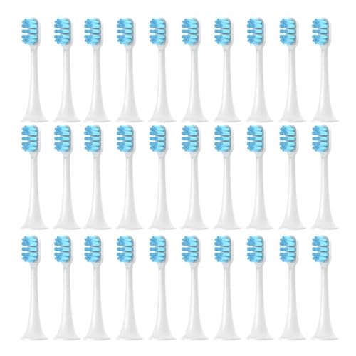 16/20/30PCS For T300/T500 Replacement Toothbrush Heads Vacuum Soft Bristle Brush(T300 T500 Blue-30pcs)