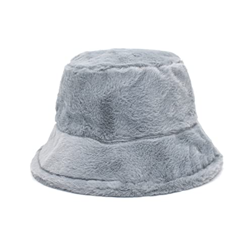 Sombreros Mujer Invierno Cubo Pescador Sombrero para Mujeres para Mujeres para Piel Sombrero Mujer, gris, M