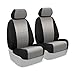 Coverking Custom Fit Front 50/50 Bucket Seat Cover for Select GMC Sierra Models - Neosupreme (Gray with Black Sides)