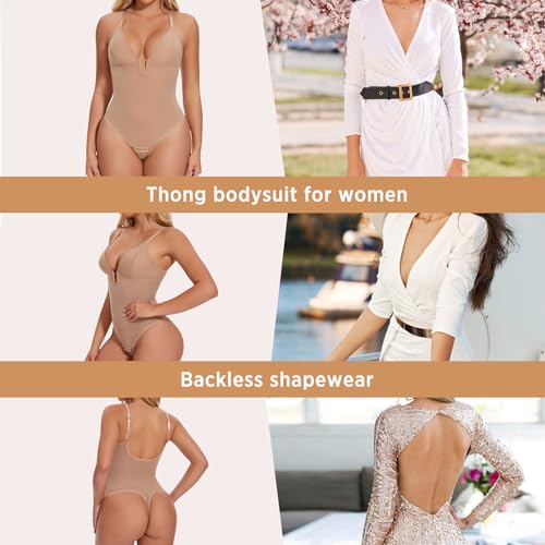 JOYSHAPER Backless Shapewear Tummy Control Body Shaper U Plunge Bodysuits Thong Shapewear Low Back Sexy Bodysuits3