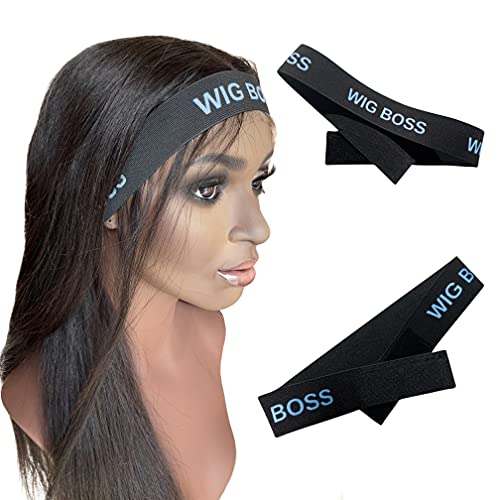 2 Wig Boss melt belt for wigs | Lace Melt Band | Elastic Edge Laying Band wig band with Adjustvelcro | For closure wigs, Frontal wigs and Baby Hair (Baby Blue)