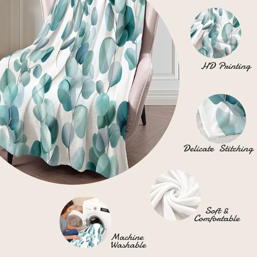 Couverture douce en flanelle imprimé plantes pour un confort premium