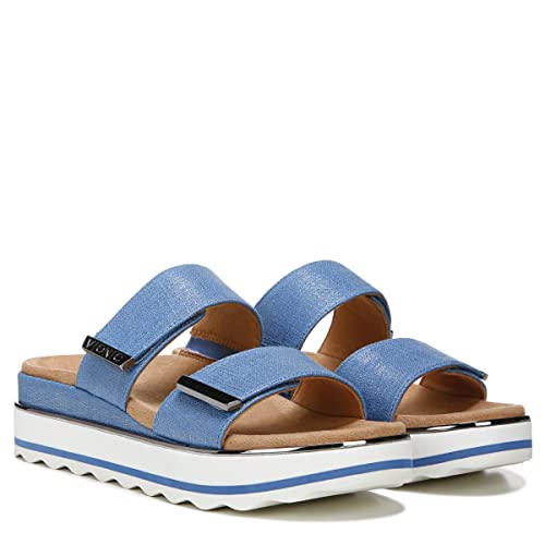 Vionic Women's Phoenix Brandie Slide Platform Sandal- Supportive Slip On Flatform Sandals That Includes An Orthotic Insole And Cushioned Outsole For Arch Support Vallarta Blue Linen 9 Medium #TOP1