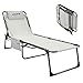 #WEJOY Lettino da Giardino Prendisole Regolabile in 4 Posizioni, con Cuscino e Tasca Laterale, Sdraio da Giardino Pieghevole Portatile, Letto Pieghevole Campeggio Spiaggia Picnic Prato Parco