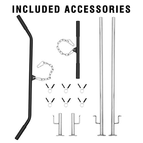 Kicode Power Squat Rack, Power Cage with LAT Pulldown Attachment, Strength Training Exercise Equipment for Home Gym, Weightlifting Bench Press Weight Rack