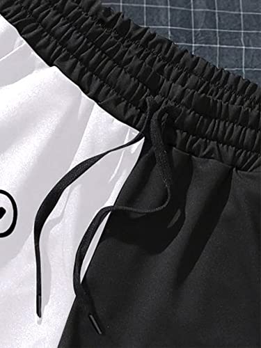 Soly Hux Men's Cartoon Print Drawstring High Waisted Sweat Shorts Casual Summer Track Shorts With Pocket Black And White Bear Print Xxl #TOP3