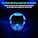 Aolyty Solar Strobe Warning Light 360 Degree Single Column Super Bright Waterproof IP54 for Construction Traffic Dock Marine Light Control Flashing (Blue)