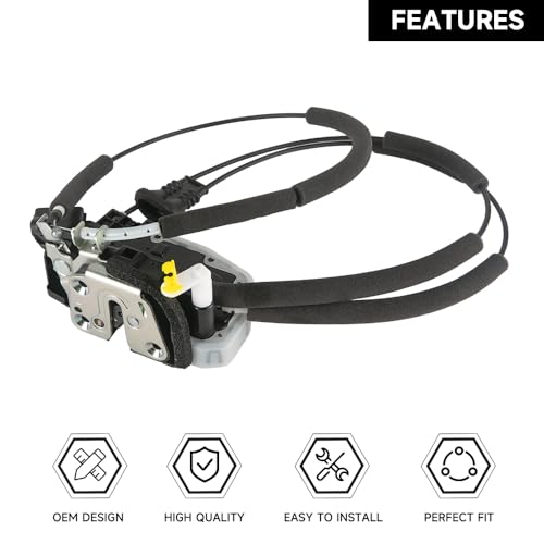 Image of Front Left Driver Side Door Lock Actuator Motor with Cable - Compatible for Nissan Quest 3.5L V6 - Gas 2011-2017 [LE, S, SL, SV, Platinum] - Replace Part 80501-1JA0A