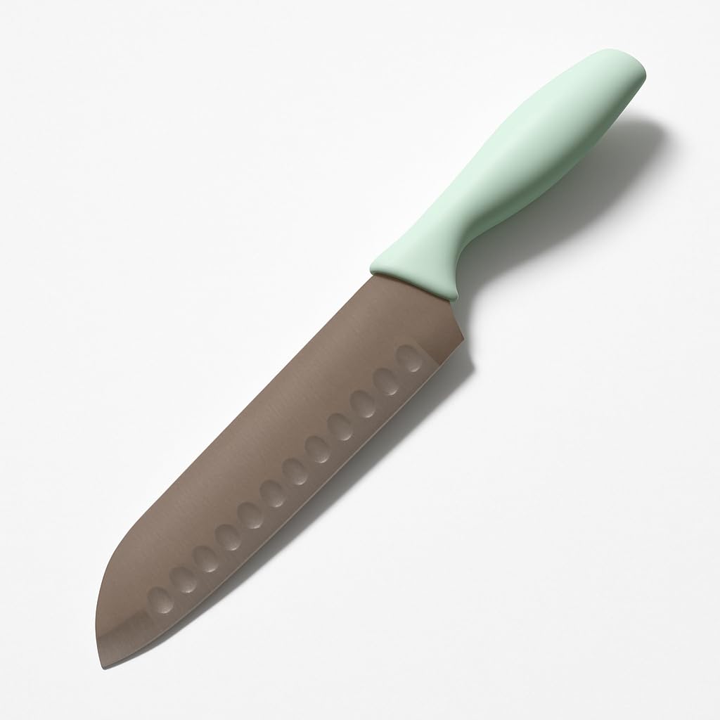 Kitchen Non-Slip Handle Santoku Hollow Edged Blade Ultra Sharp Knife for for Cutting Chopping Slicing Vegetables, Fish for Home, Hotel, Restaurants