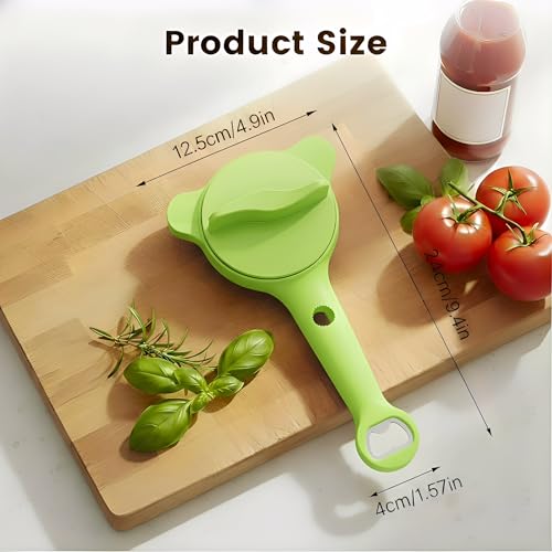 4-in-1 Adjustable Jar Opener – Stainless Steel Lid & Bottle Opener, Heavy Duty Easy Grip for Weak Hands, Fits 1–4 Inch Caps, Kitchen Tool for Seniors & Arthritis (Green) - image 2