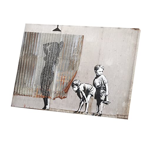 Tableau Banksy Voyeur Enfant toile imprimée haute définition street art