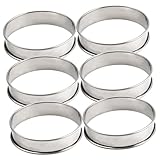 ARTSEWPLY 6 Stück 6 teiliges Backringe Edelstahl Mousse Formen mit Doppeltem Rand Multifunktionale...