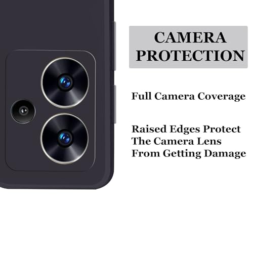 Image of A rtistque Liquid Silicone Back Cover Case for Mi Redmi Note 13 Pro Plus 5G Shockproof TPU Soft Flexible with Camera Protection - Black