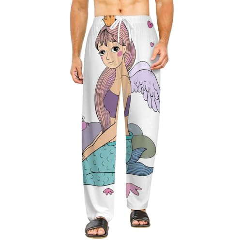 Bas de pyjama femme long pantalon vêtements de nuit Ange Mermaid avec poches S