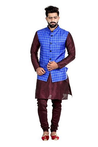 Image of Veera Paridhaan Men's Poly Cotton Jute Nehru Jacket