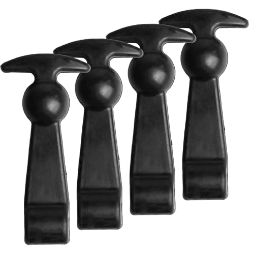 Juego de 4 soportes elásticos para capó de caucho, soporte de goma para capó, cierre con mango en T, accesorio para tractor, fijación segura para motor de vehículo, color negro