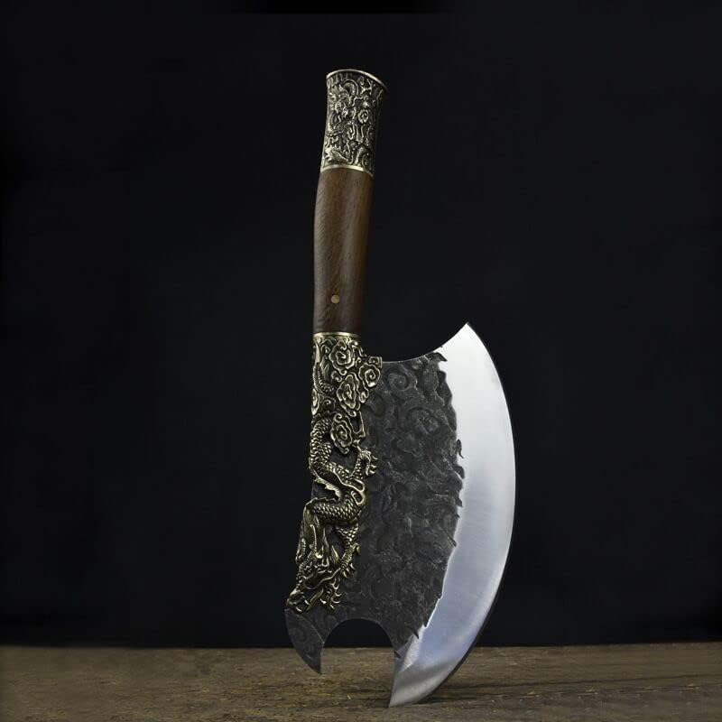 Cuchillo de carne, cuchillo de carne, 8.5 pulgadas China Longquan forjado a mano cuchillo de carne cuchilla afilada corte verduras y carne hacha de