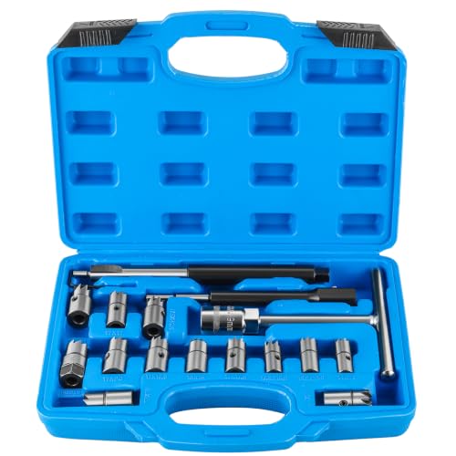 Image of DASBET 17PCS Diesel Injector Seat Cutter Injector Seat Cleaning Kit