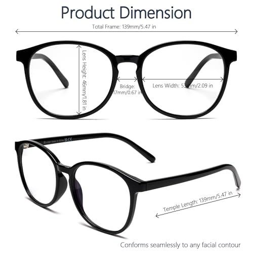 Image of Blue Light Blocking Glasses for Women Men, Square Thick Frame Anti Eyestrain & UV Glare JF6218