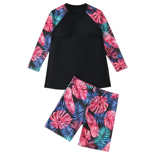 Traje de baño de talla grande con manga larga y pantalones cortos de playa