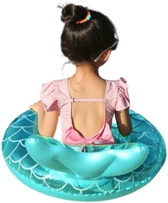 Amazon Ladruph 浮き輪 うきわ 子供用 人魚 内径26cm 外径60cm マーメイド キッズ フロート かわいい 背もたれ付 ベビー 水遊び お風呂 ビーチ 海水浴 プール スイムリング ヴィンテージ ストライプ ビワ チェリー 柄 可愛い 強い浮力 男の子 女の子 兼用 グリーン