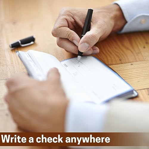 Image of Aurya Leather Checkbook Covers for Personal Checkbook, Checkbook Holder with Free Vinyl Divider, Checkbook Cover for Duplicate Checks for Men and Women