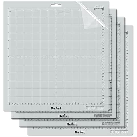 ReArt Standard Grip Cutting Mat for Silhouette Cameo 4/3/2/1-4 Packs 12" x 12" Adhesive Cut Mat Replacement Set Matts Vinyl Craft Cover