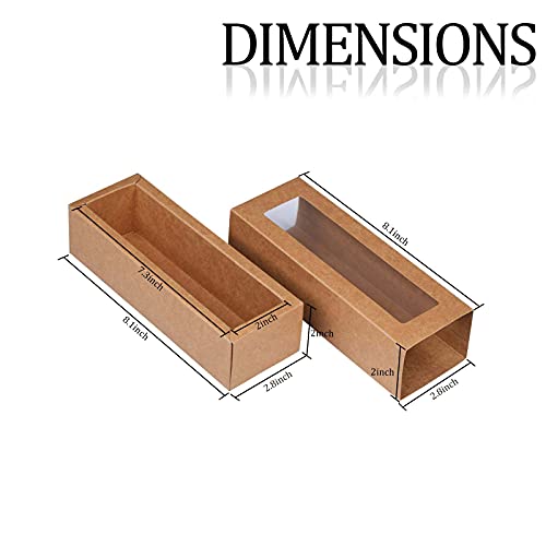 image for GARCENT 15 Pack Brown Kraft Macaron Boxes, Clear Display Window Macaro