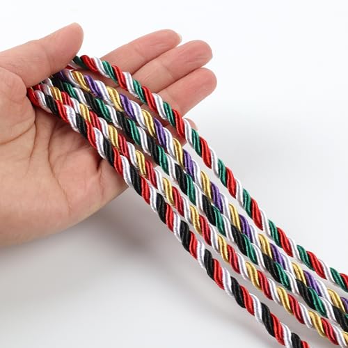 Image of Graduation Honor Cord 68 inch Grad Braided Honor Cords with Tassel Honor Rope Grad Cords for Graduation Students Bachelor Master Doctoral Gown Grad Decor (Red White and Kelly)