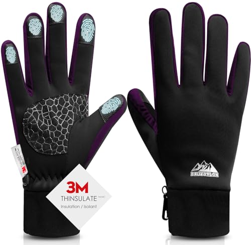 Image of Bruvoalon Winter Gloves for Women & Men, 3M Thermal Insulation, Lycra Fabric, Touchscreen, Anti-Slip