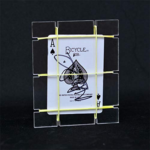 MilesMagic Magician's Card in Sealed Glass Gimmick Signed Card Disappear Then Reappear on Acrylic Block Plate Real Magic Trick