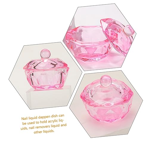 Baluue 2pcs Dappen Dish con Tapa para Manicura miniatura 4