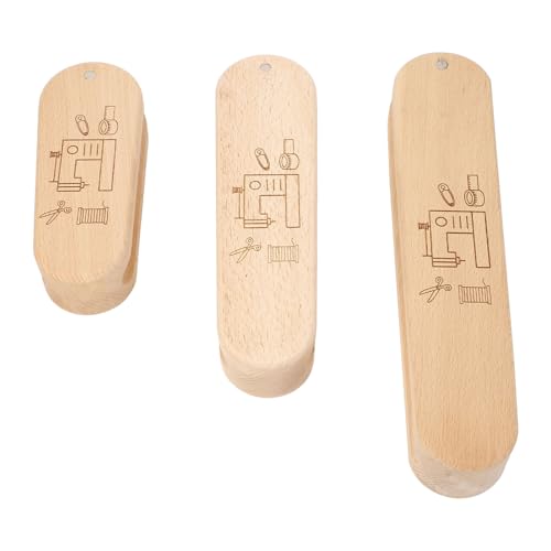 Tailors Clapper, 3 Pieces Quilters Clapper with Scale Wooden Clapper Professional Sewing Tool for Fabric Flattening and Pressing Multiple Sizes