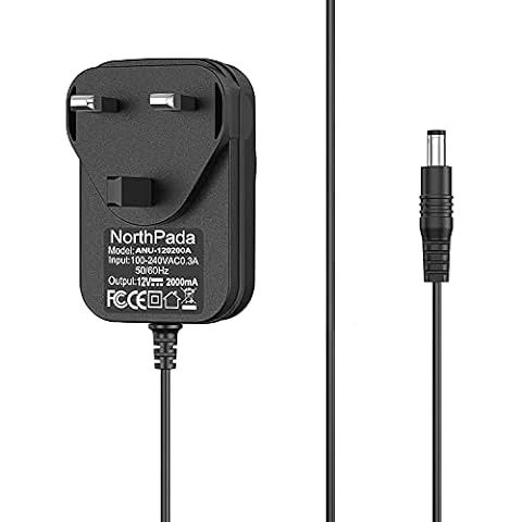NorthPada Power Supply 12V 2A Adapter Cable Cord for Crosley Radio CR49 CR249 CR32CD CR6233A CR7002A Crosley Cruiser Deluxe CR8005D CR8005U Turntable Record Player Yamaha PSR YPG YPT DD Keyboard Cover